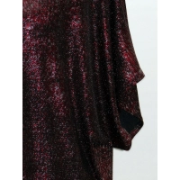 Wieczorowa tunika Oversize z bordowo/różowym błyskiem